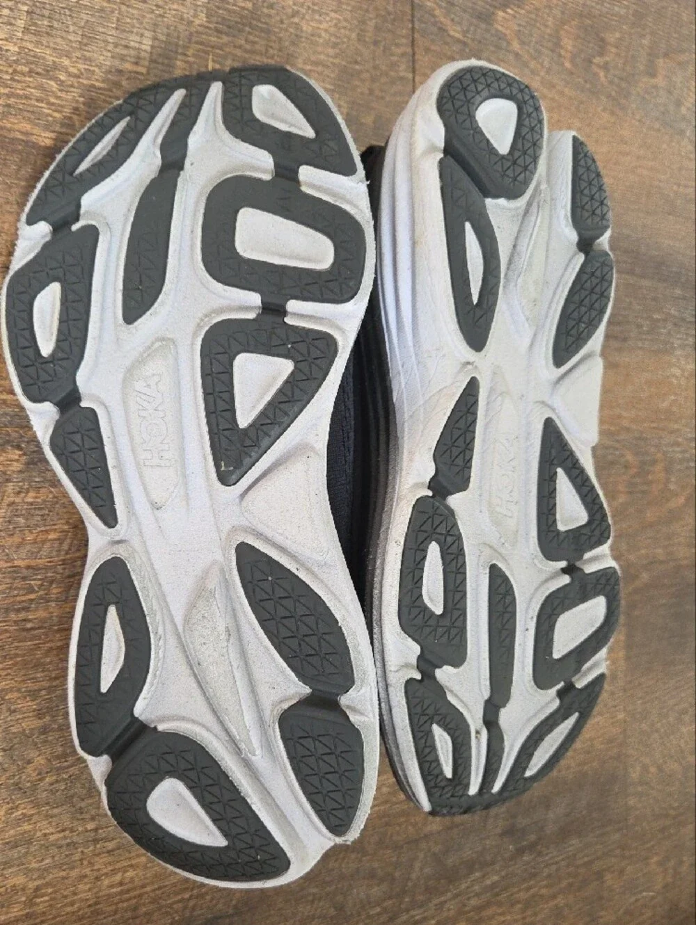 Hoka Men's Black and White Athletic Running Shoes